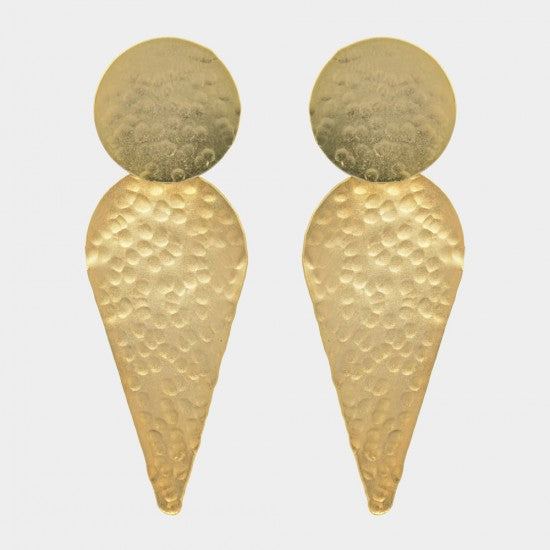 Pendientes círculo y ojiva oro primitivo