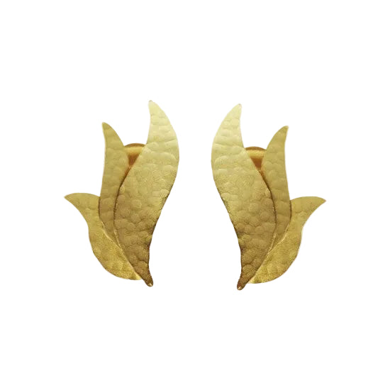Pendientes cortos rayos oro primitivo