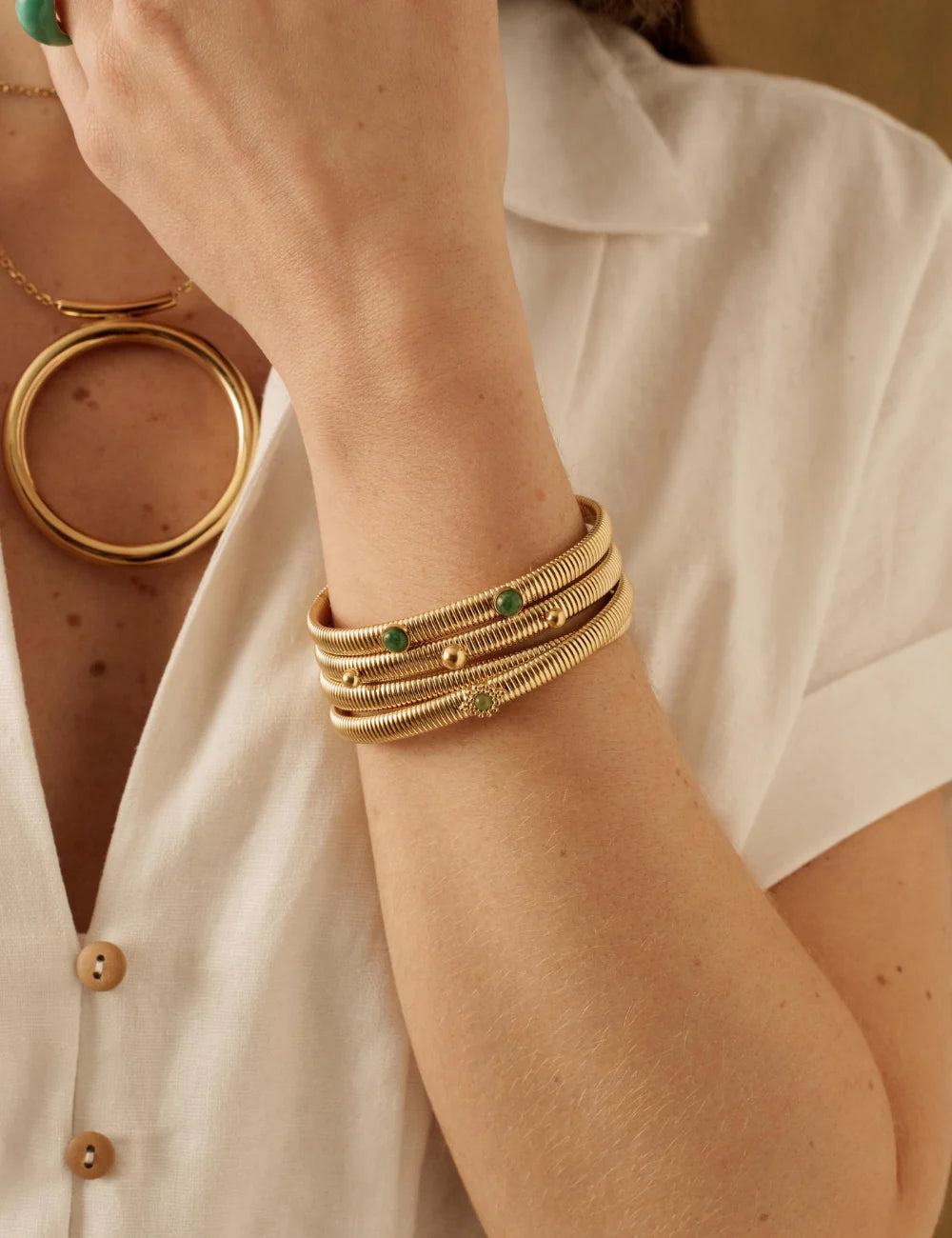 Pulsera tipo tubogas y lapislázuli