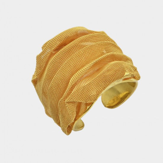 Anillo dorado efecto tela