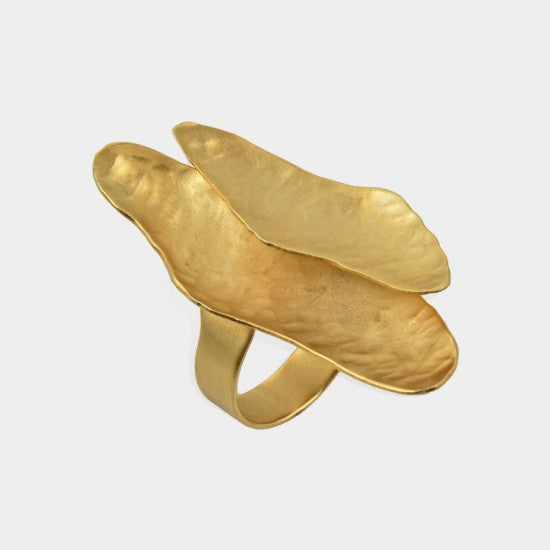 Anillo dorado dos alas