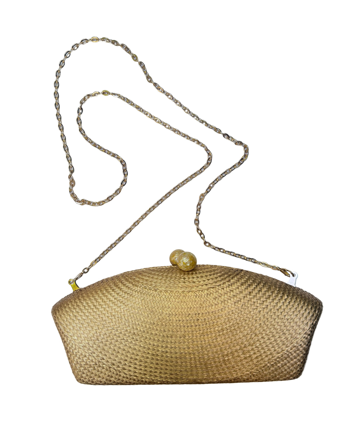Clutch artesanal buntal dorado