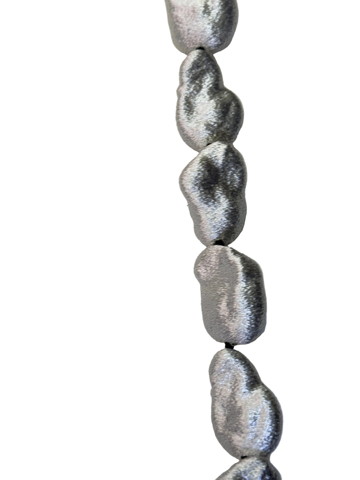 Collar largo perlas rocas plata