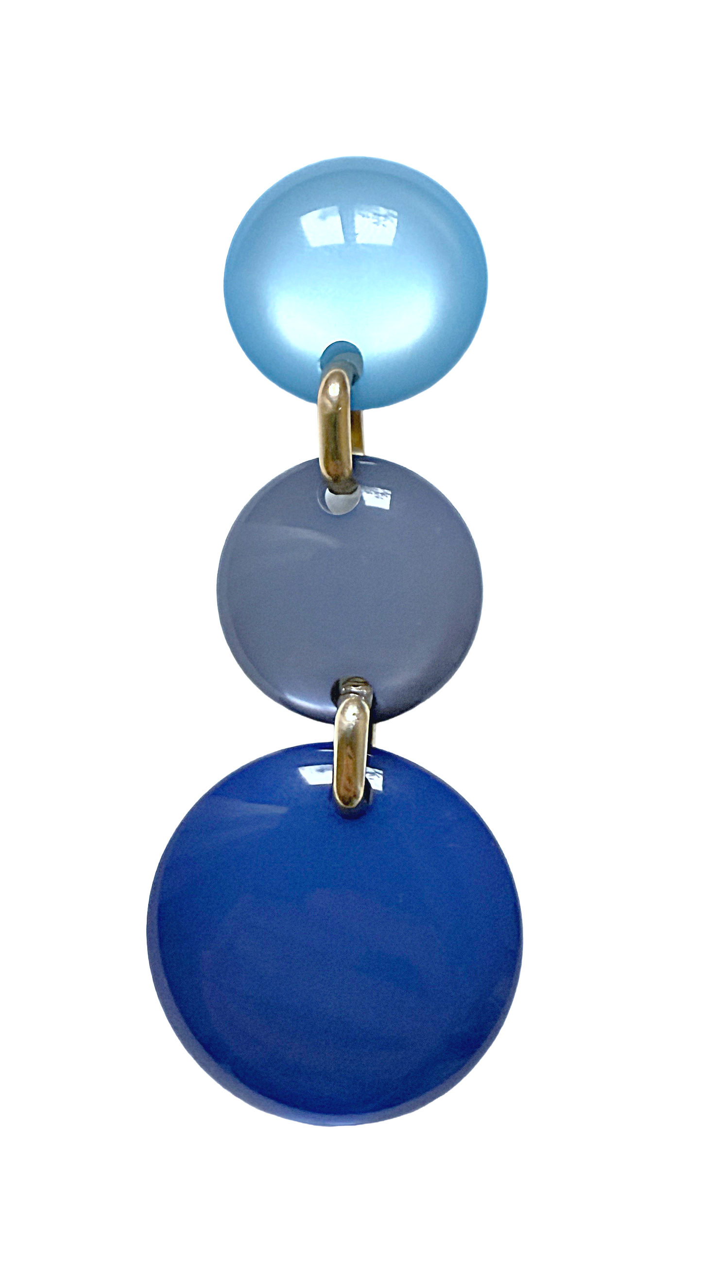 Pendientes de resina Triunvirato azul
