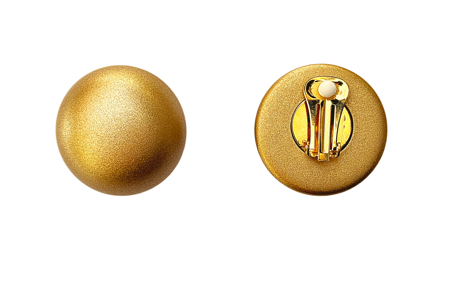 Pendientes de botón resinas dorado mate