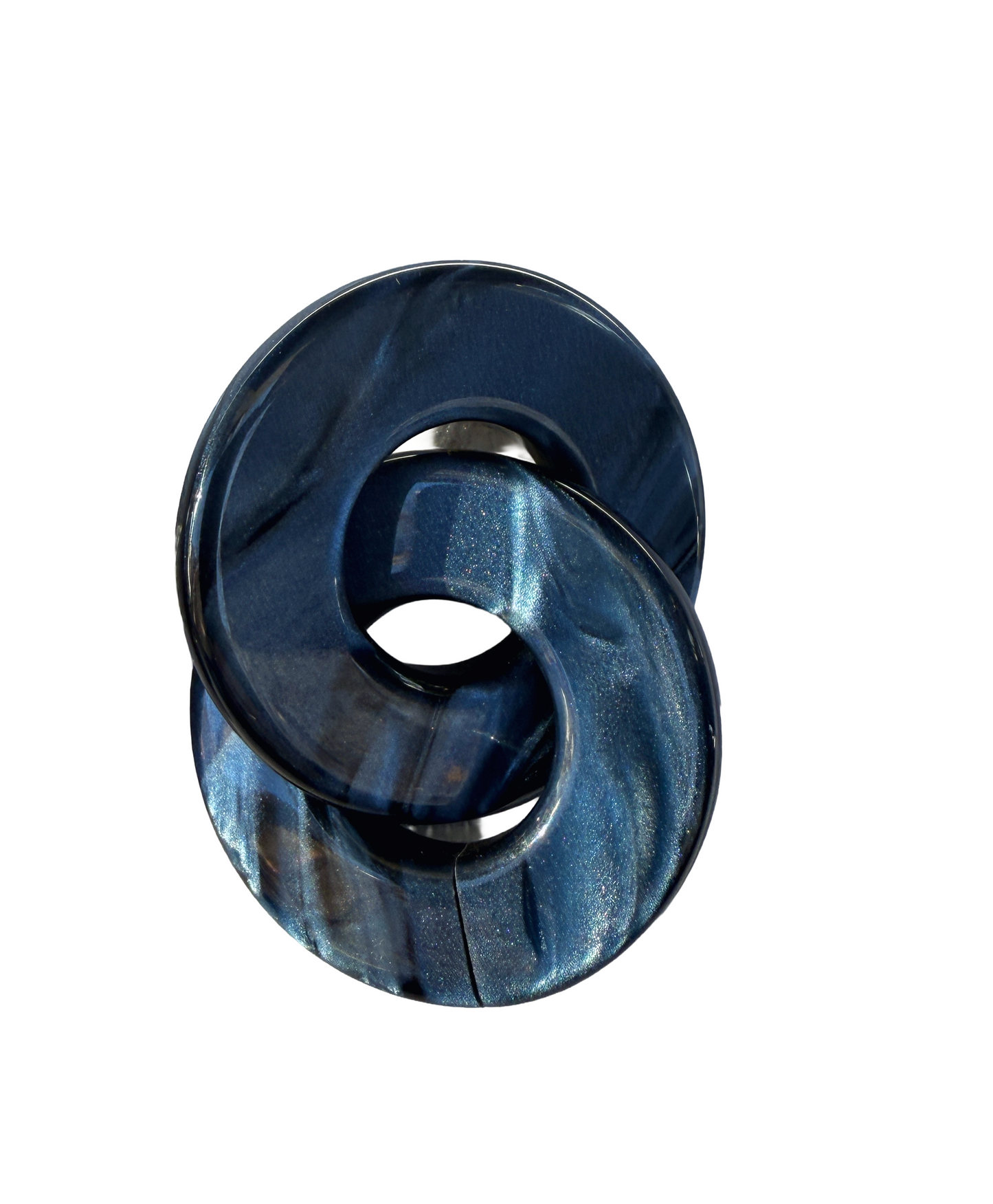 Pendientes de resina italiana en azul , piezas entrelazada