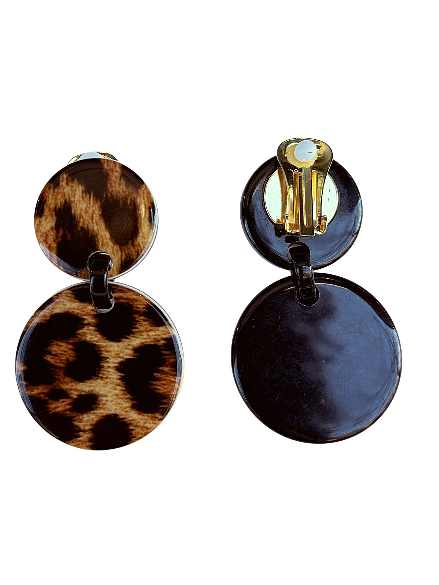 Pendientes resinas italianas animal print