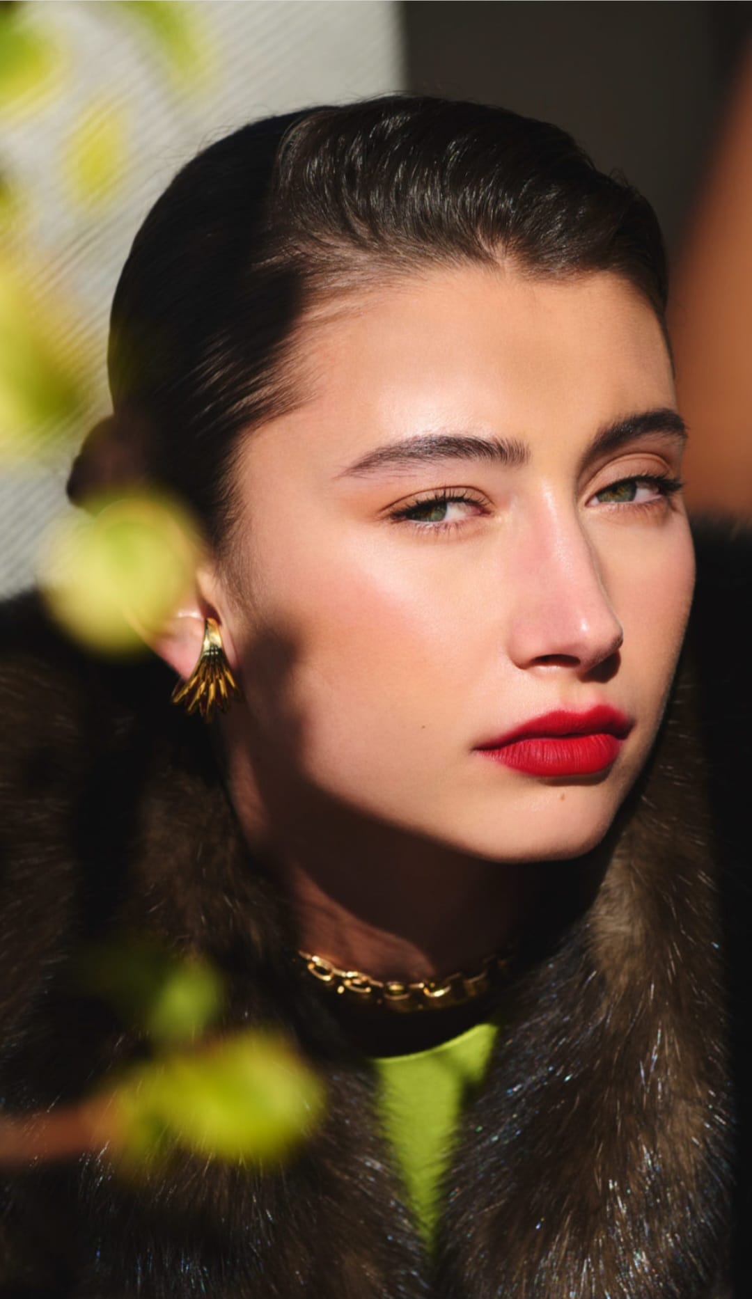 Aros dorados en garra