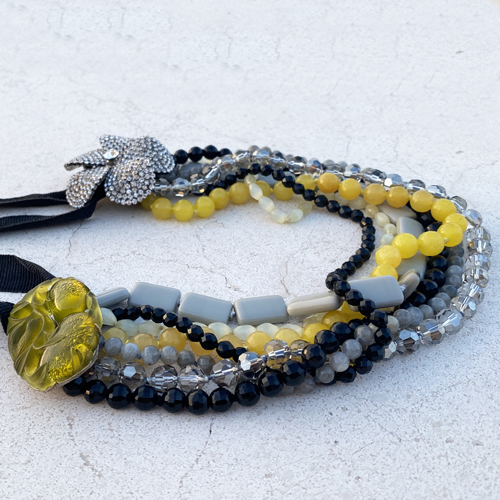 Collar Fahoma piedra natural multicolor