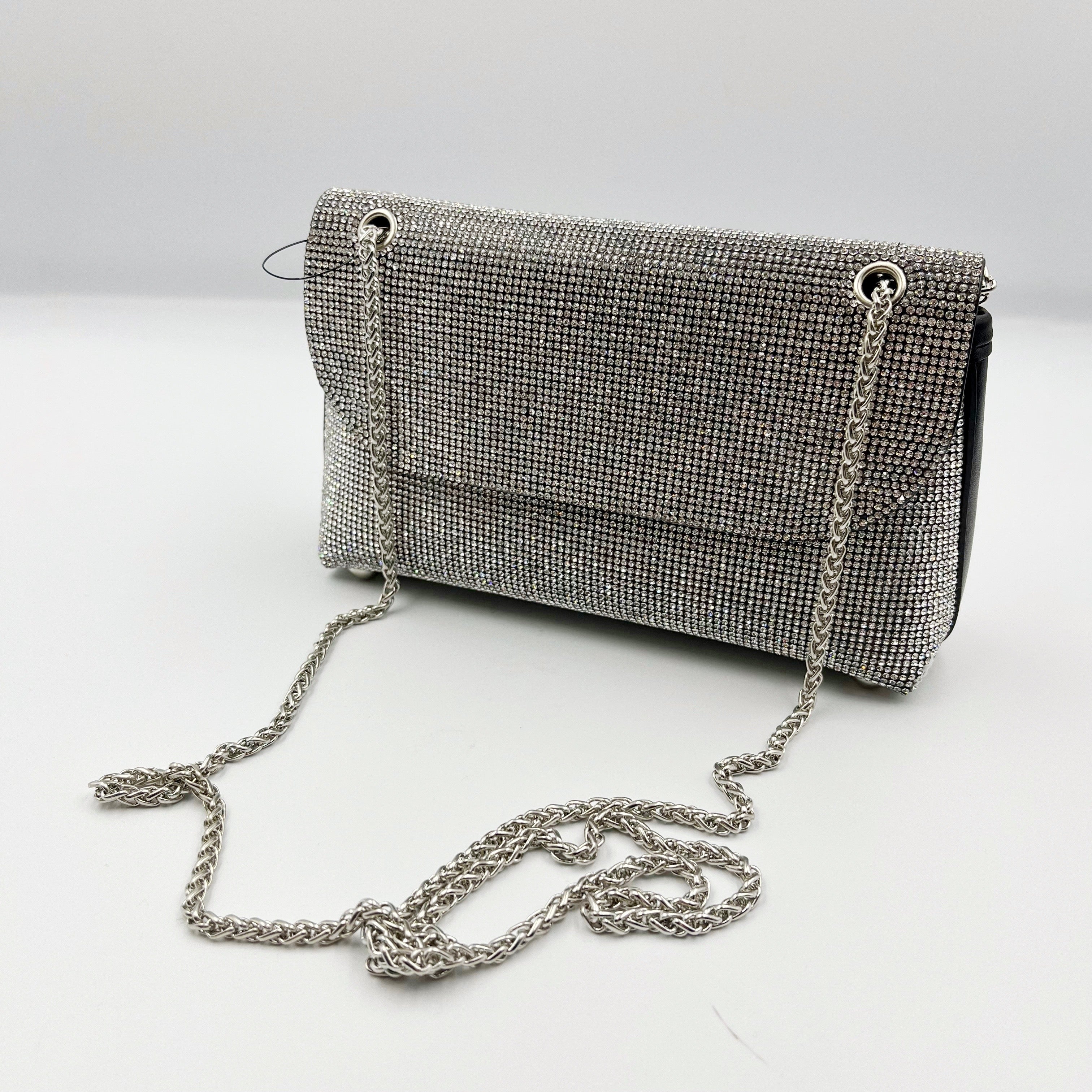 Bolso de fiesta en cristales tono plata – Fahoma
