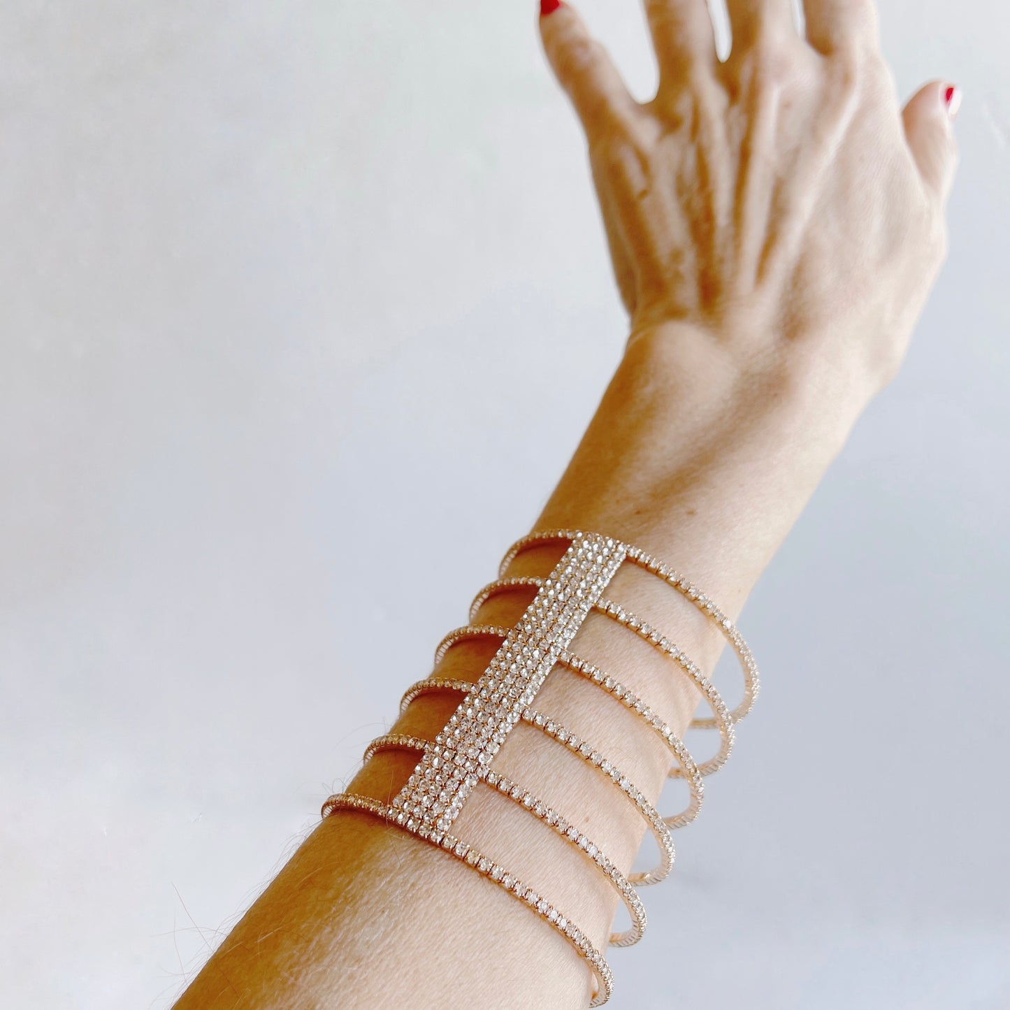 Brazalete cristales plata