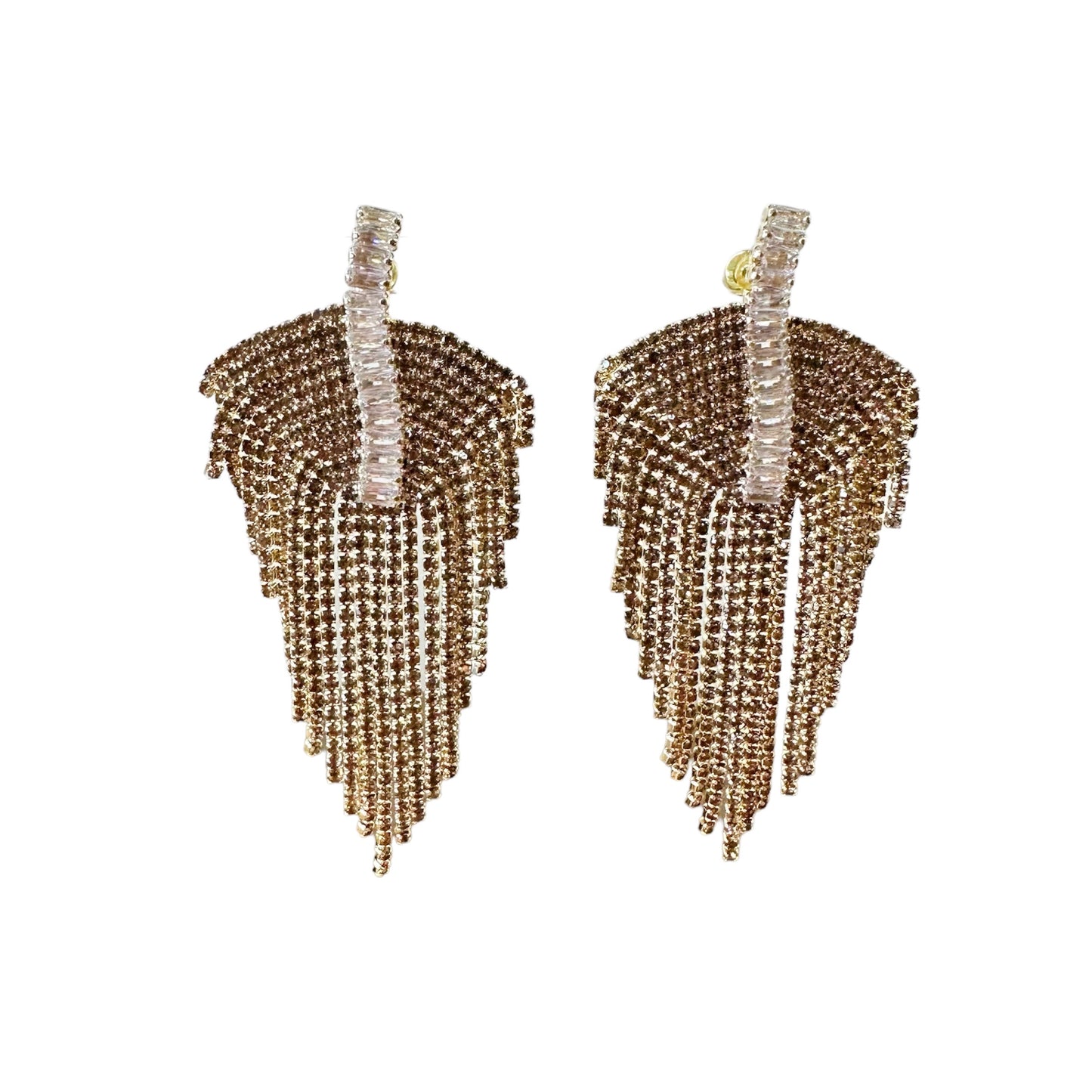 Pendientes cascada en tono oro