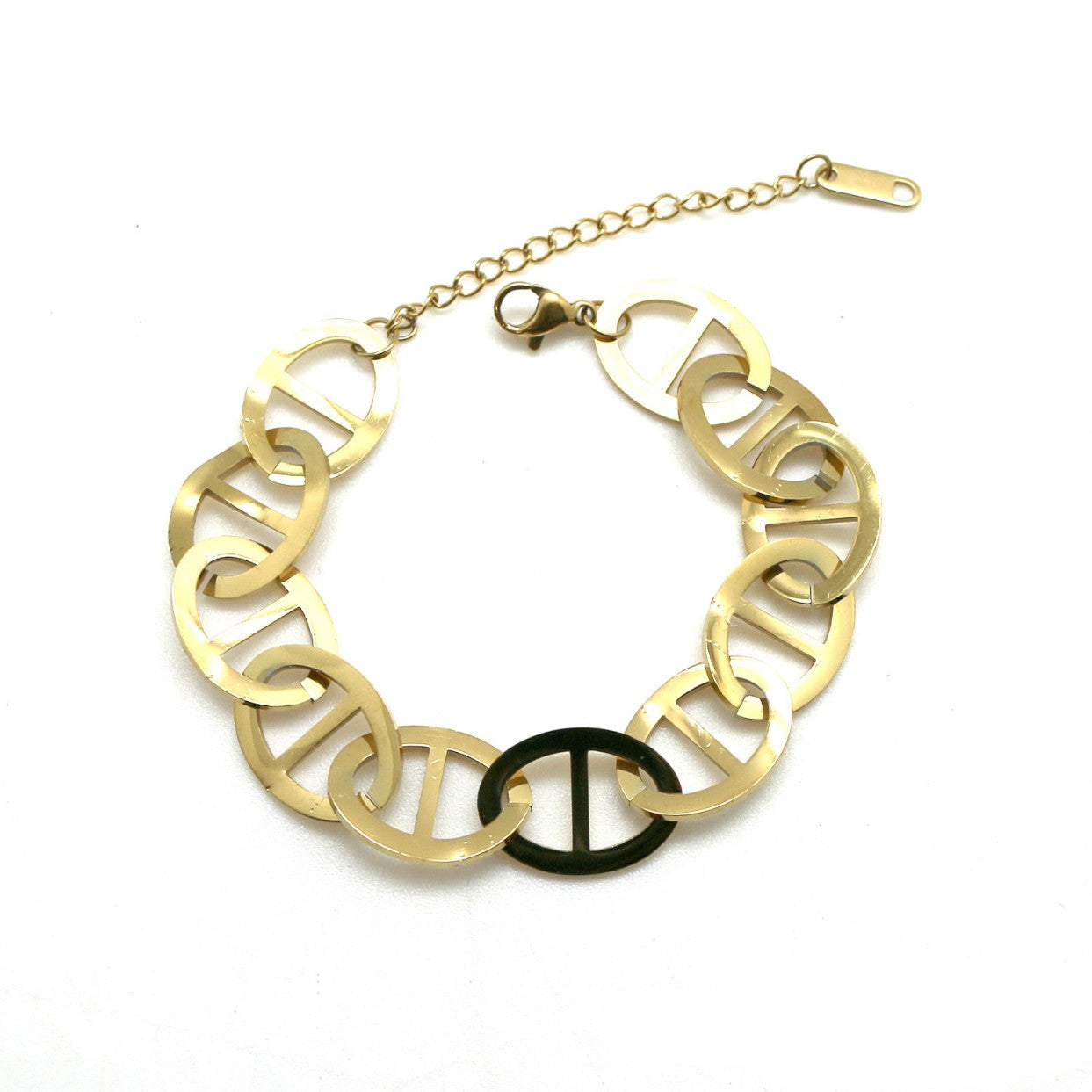 Pulsera eslabón de acero inoxidable dorado