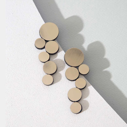 Pendientes círculos dorados acrílicos- efecto espejo