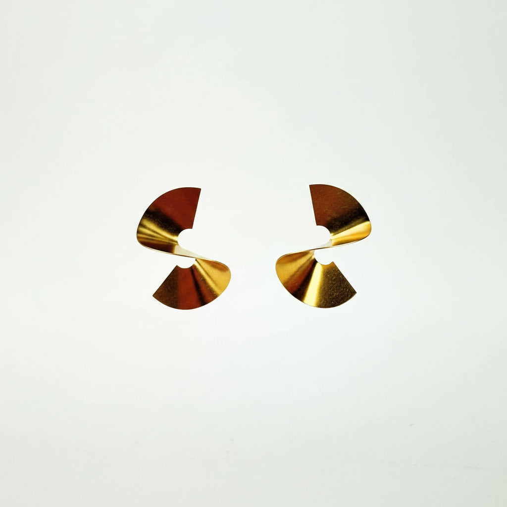 Pendientes mini espiral dorado no pulido