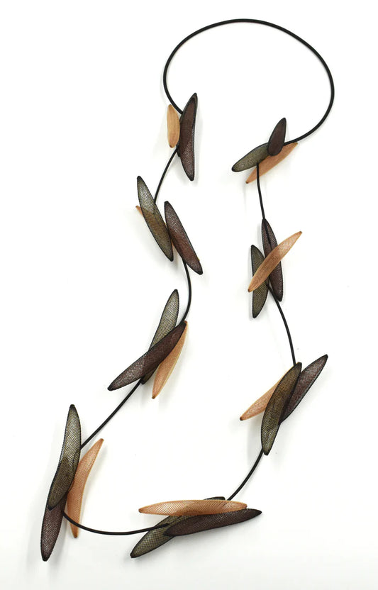 Collar largo red invisible colores marrones