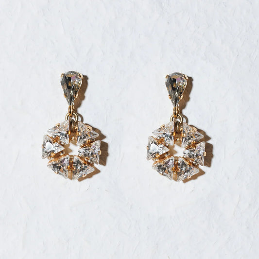 Pendientes triángulos de cristal. Diseño artesanal italiano
