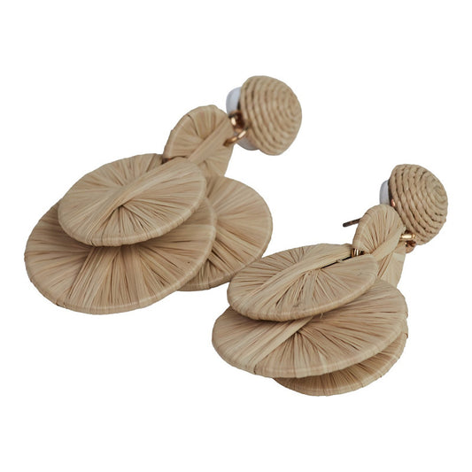 Pendientes de rafia natural – 6 cm