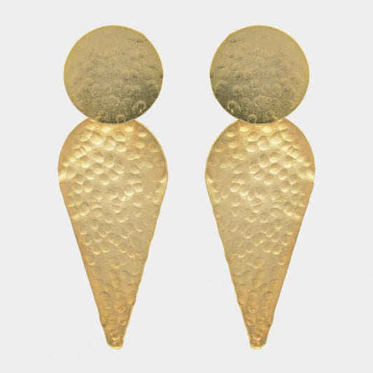 Pendientes círculo y ojiva oro primitivo