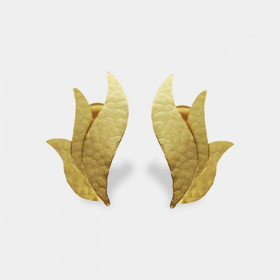 Pendientes cortos rayos oro primitivo