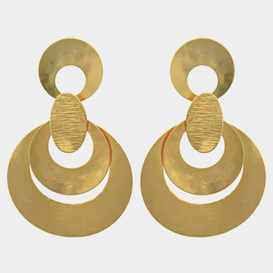 Pendientes círculos de oro primitivo