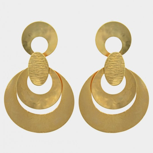 Pendientes círculos de oro primitivo