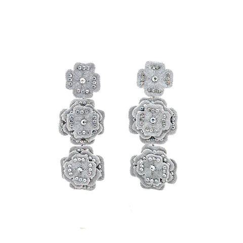 Pendientes bordados tela y cristal