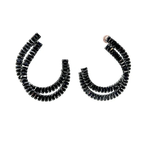 Semi aros dobles de circonita negra