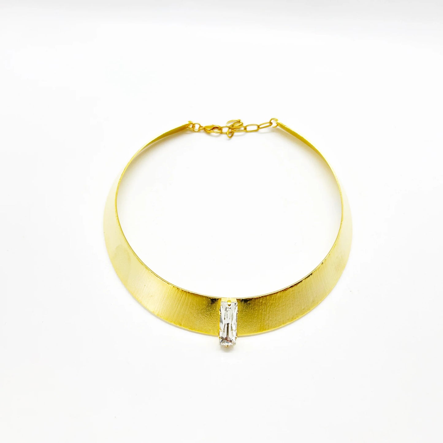 Choker oro primitivo y cristal swarovski color espejo