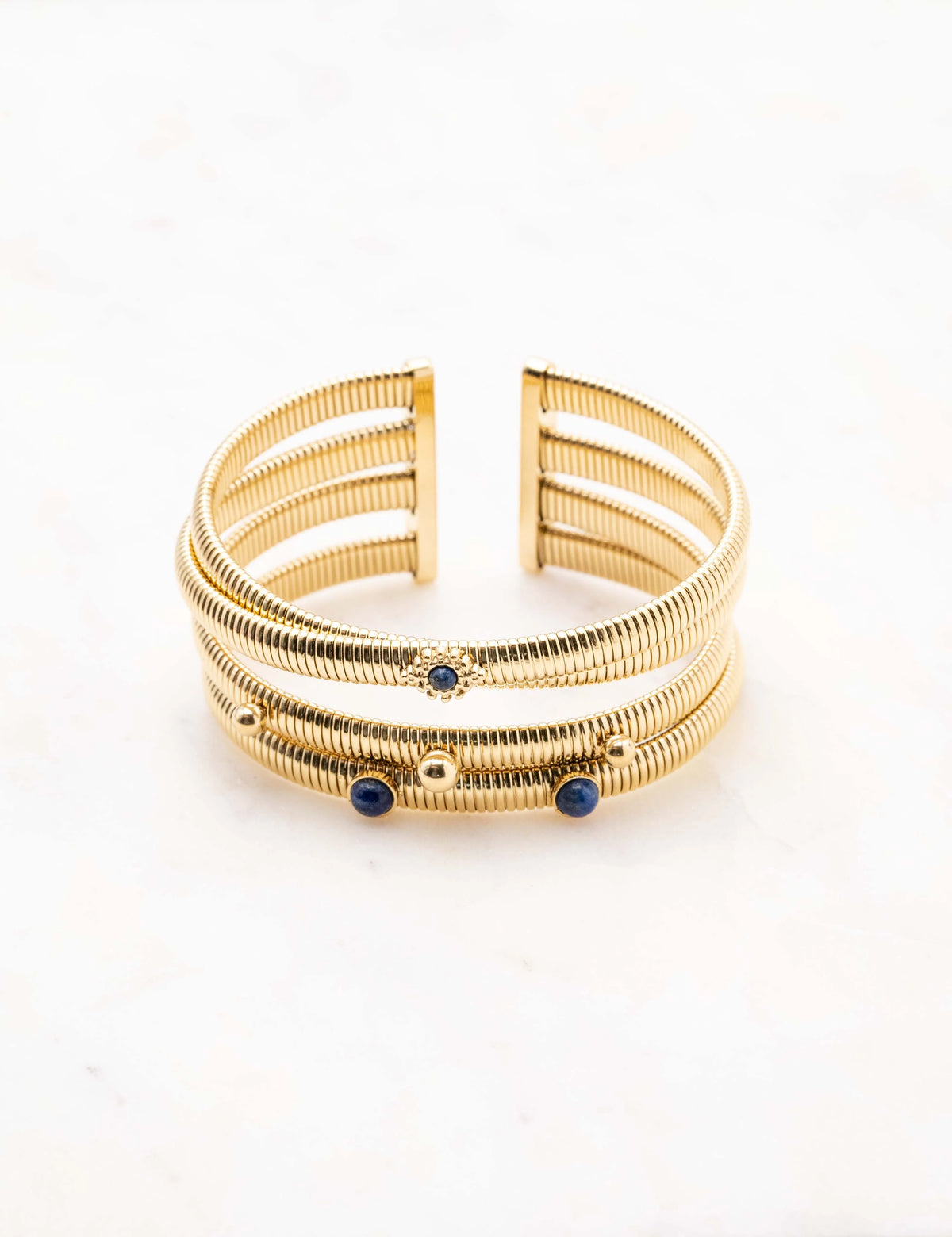 Pulsera tipo tubogas y lapislázuli