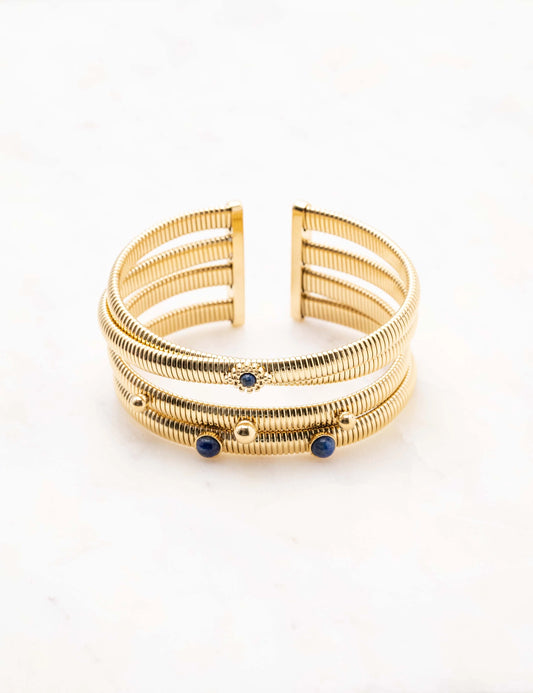 Pulsera tipo tubogas y lapislázuli