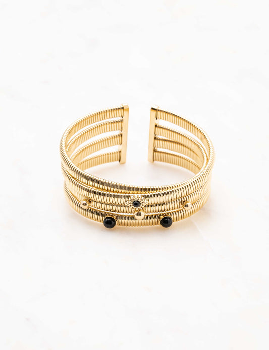 Pulsera tipo tubogas y piedra ónix