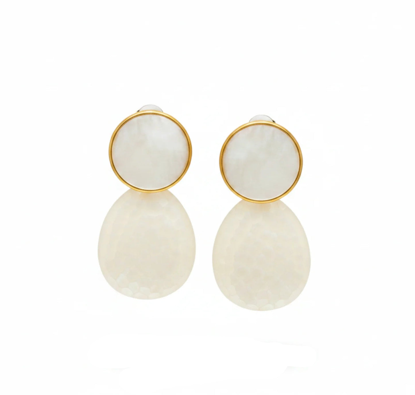 Pendientes de resina italiana color hueso
