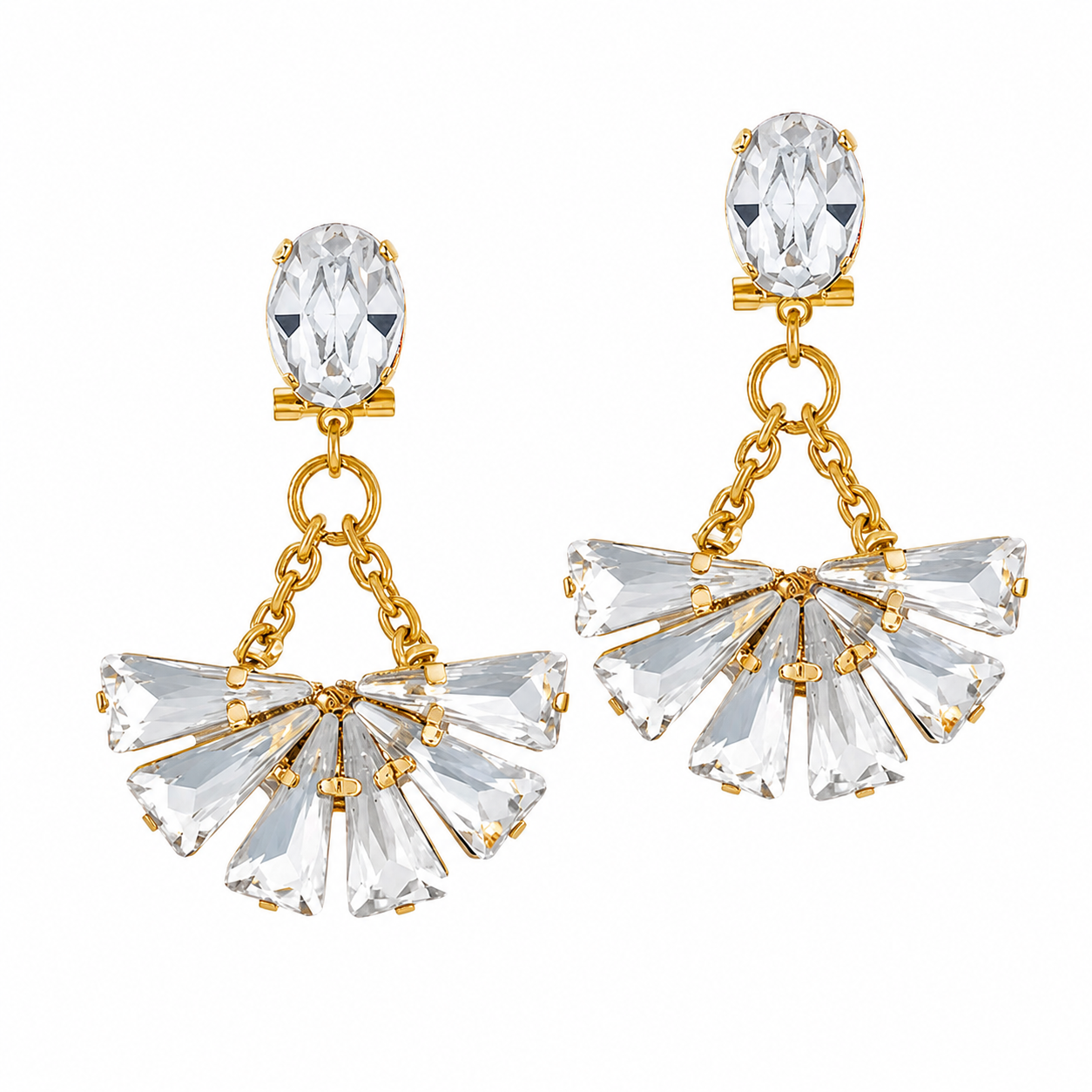 Pendientes largos A.H. Abanico de Cristal