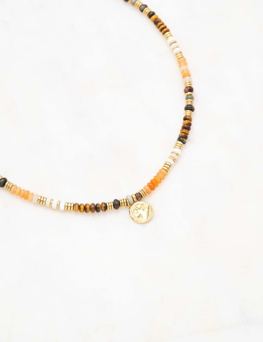 Collar boho chic de piedras naturales