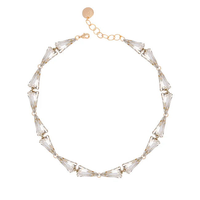 Collar gargantilla de cristales transparentes | Collar elegante de fiesta | A.H.