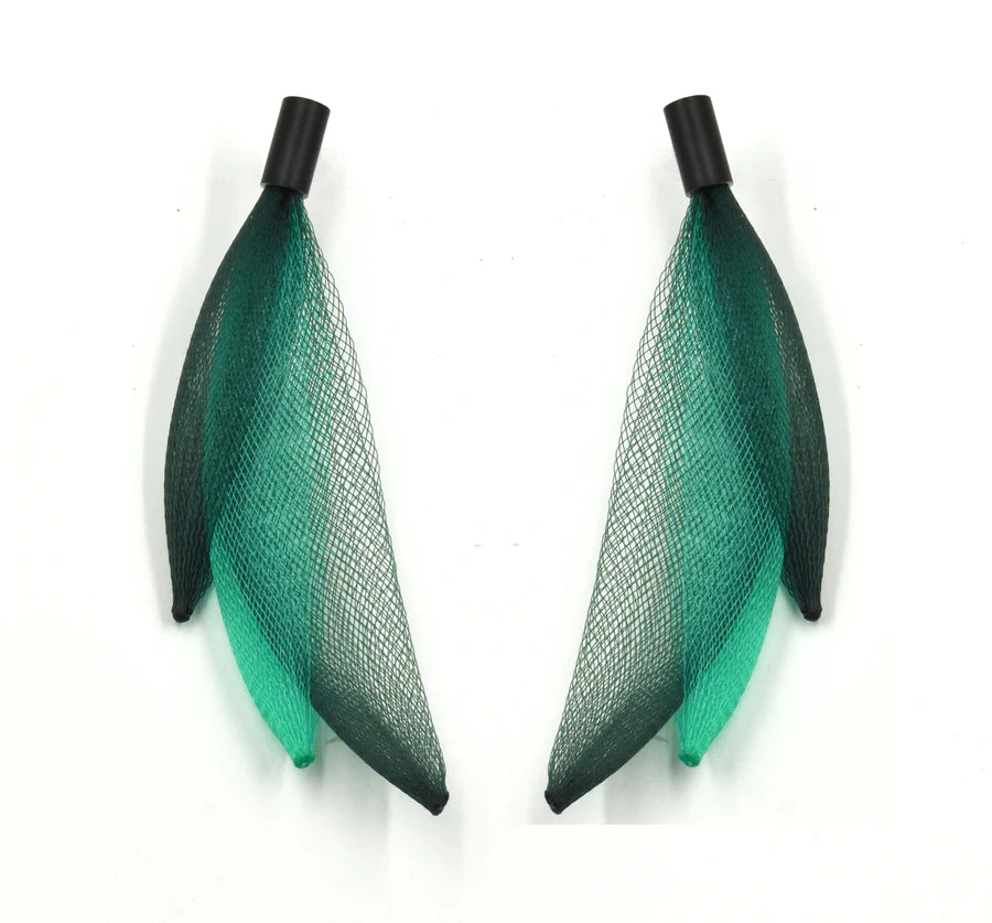 Pendientes red invisible verde