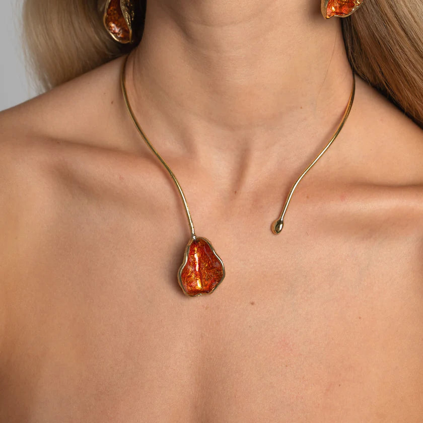 Collar espora naranja