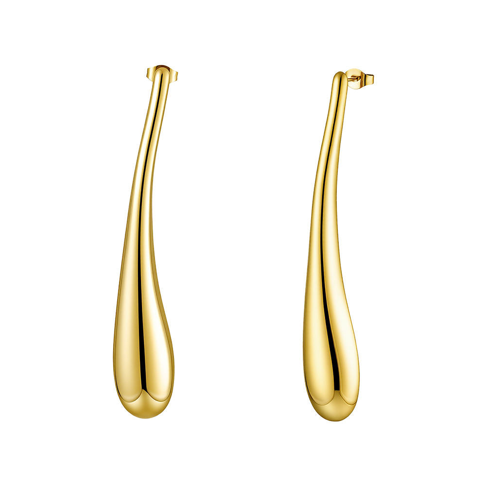 Pendientes gota larga dorada