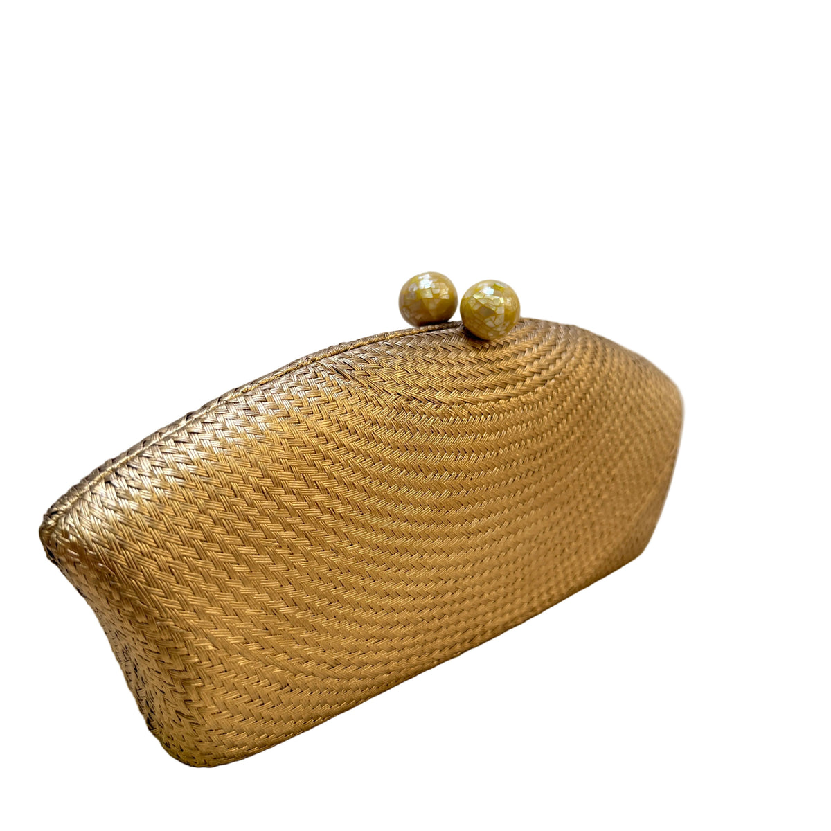 Clutch artesanal buntal dorado