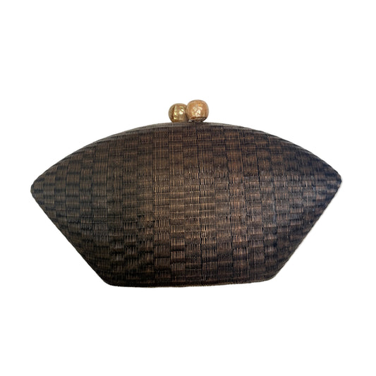 Bolso buntal jacquard  color café