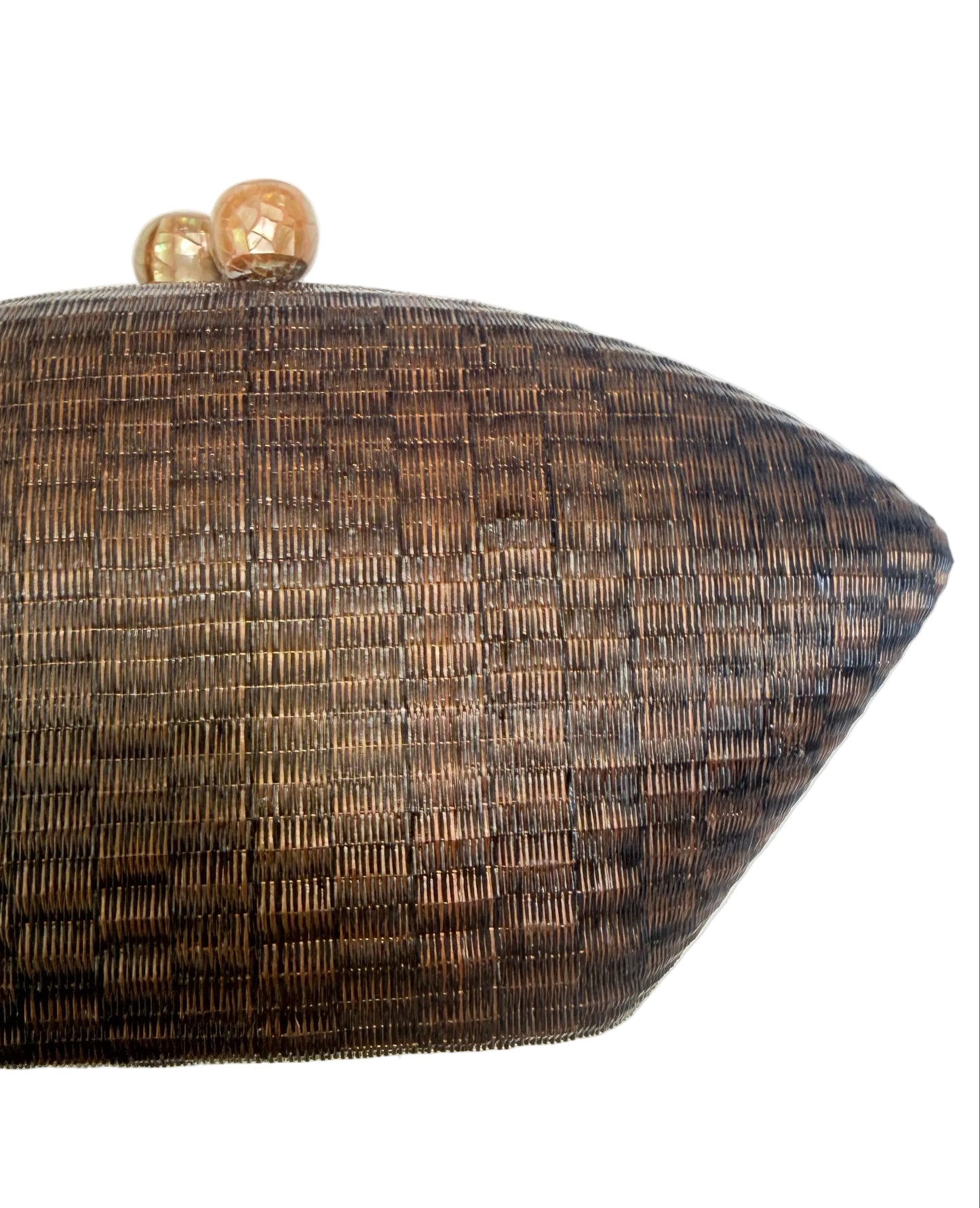 Bolso buntal jacquard  color café