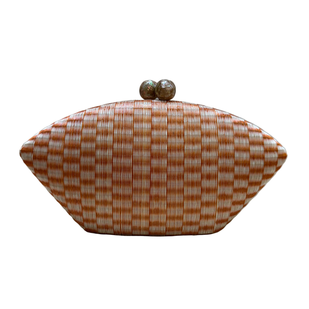 Bolso buntal jacquard  color miel natural