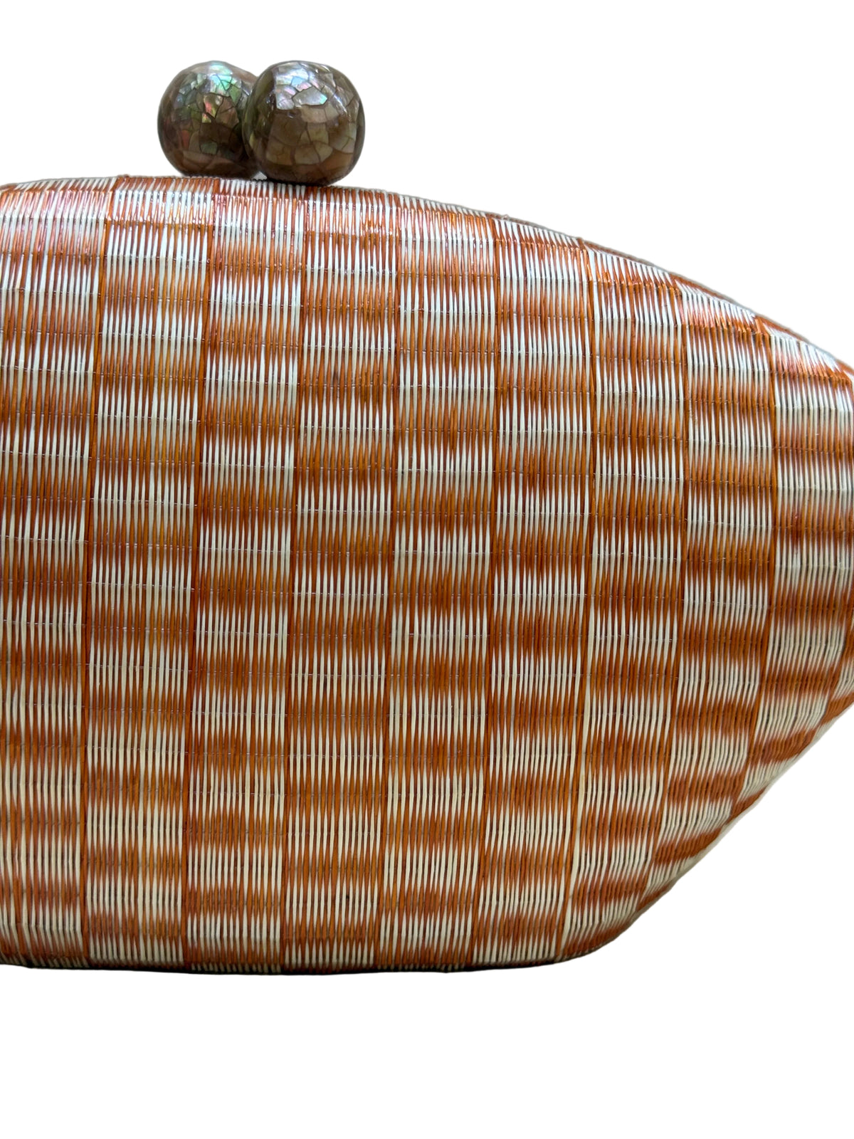 Bolso buntal jacquard  color miel natural