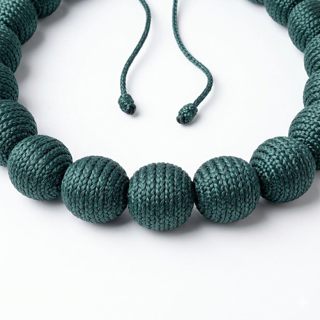 Collar tejido ajustable hilos verdes