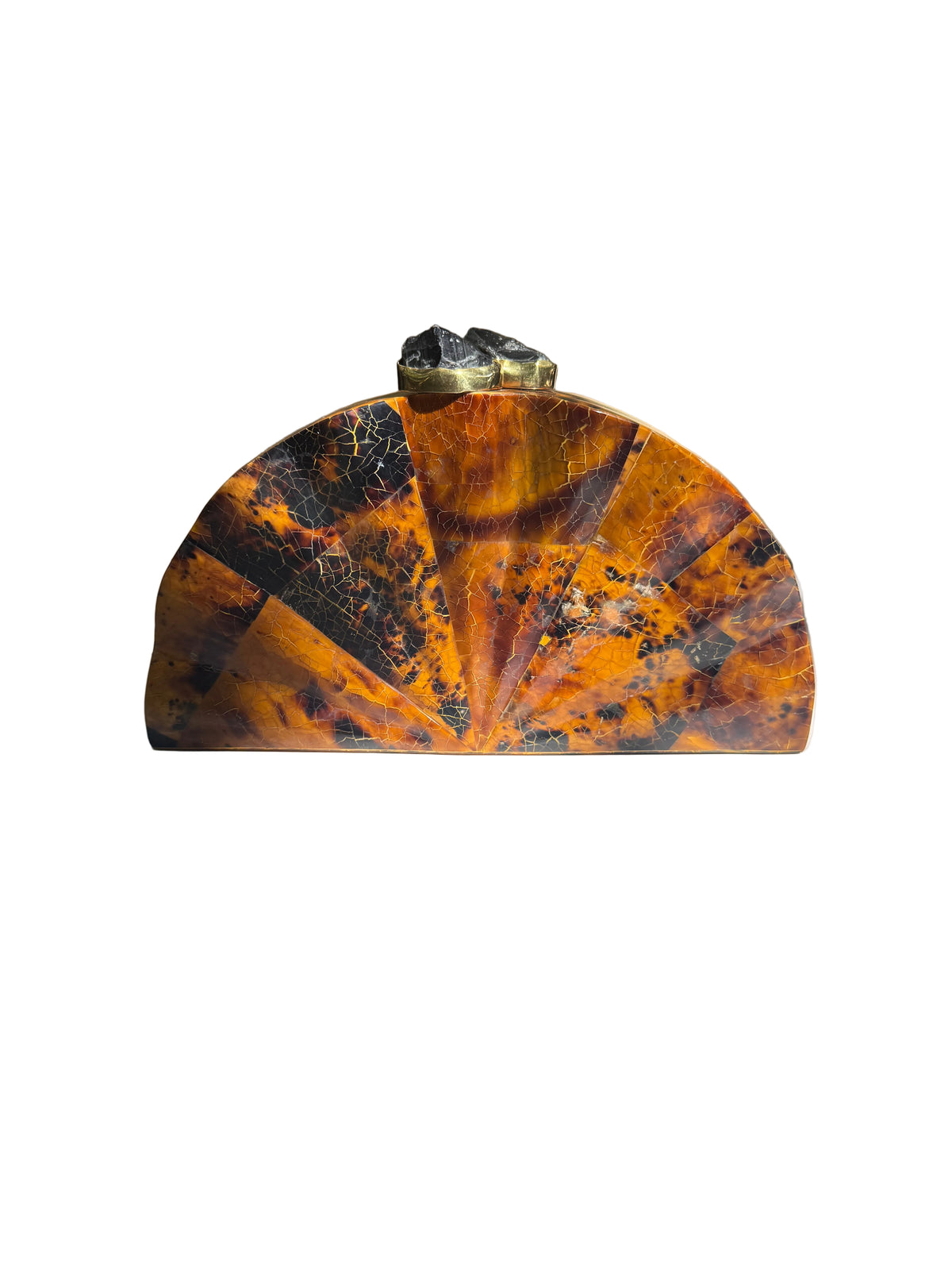Bolso joya de nácar natural  color habanos- Lujo artesanal