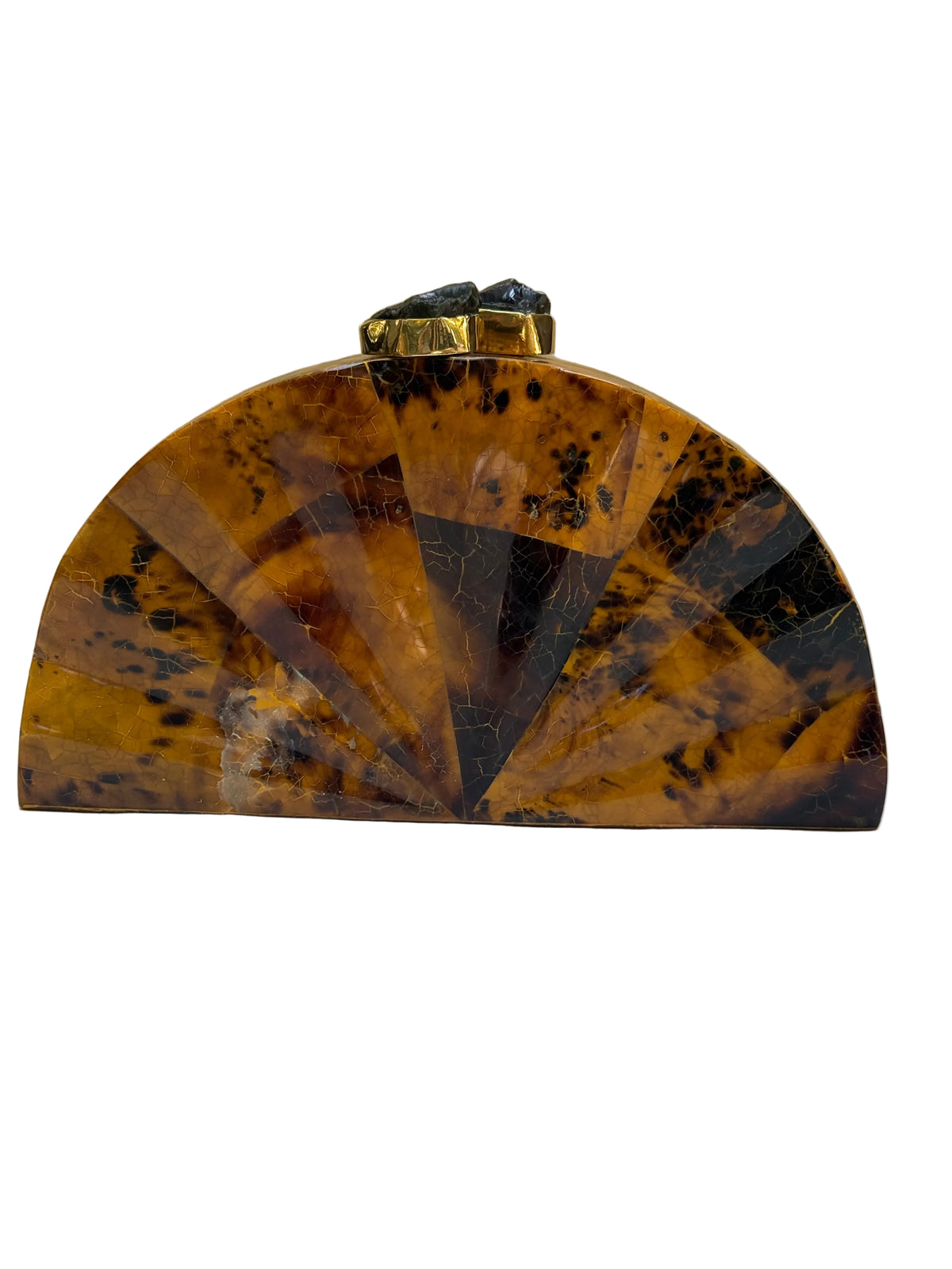 Bolso joya de nácar natural  color habanos- Lujo artesanal