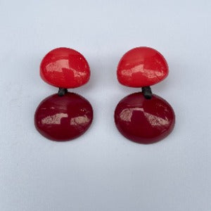 Pendientes de resinas italianas granate y rojo