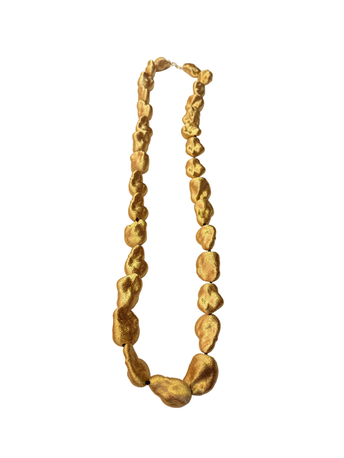Collar largo rocas de pan de oro