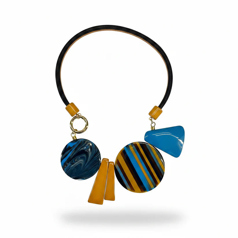 Collar resinas italianas gamas marrones-azules / marrones-verdes